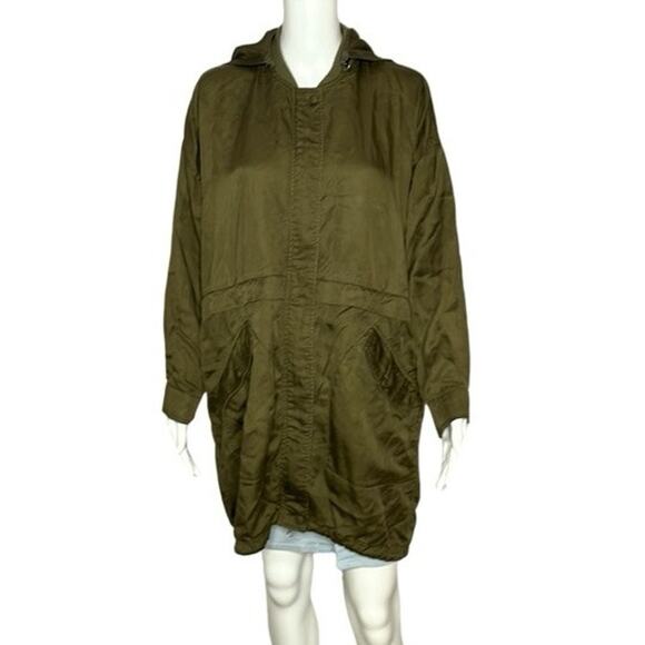 Urban‎ outfitters Silence+Noise Green Hooded Anorak Size Small - Picture 3 of 9